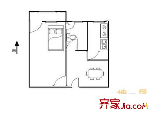 翠微路16号院 1室 户型图