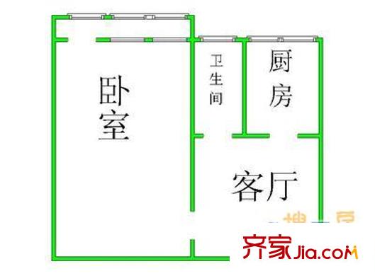 万寿路西街9号院 1室 户型图