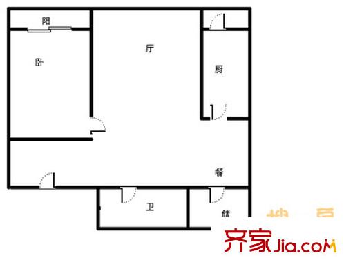 康堡花园户型图户型图 1室1厅1卫1厨