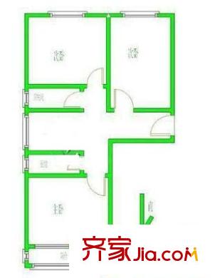 向军南里户型图户型图 3室1厅1卫1厨