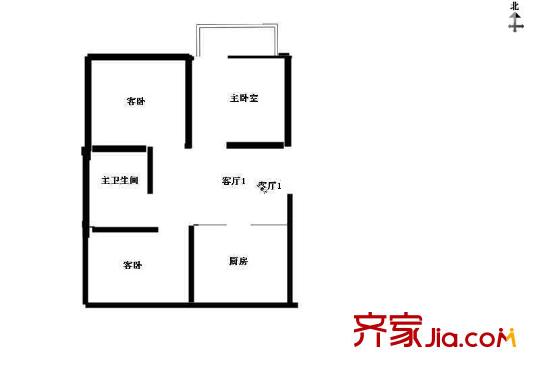 白纸坊北里户型图户型图 3室1厅1卫1厨
