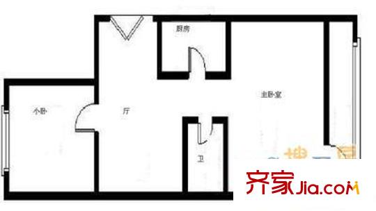 曙光花园望河园户型图户型图 2室1厅1卫1厨