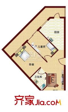 兴谷家园户型图2室1厅1卫78.14平米 2室1厅1卫1厨