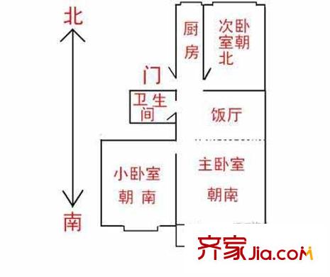 馬連道西里戶型圖戶型圖 3室1廳1衛(wèi)1廚