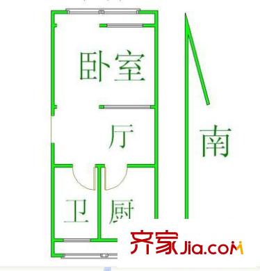 大院胡同 1室 戶型圖