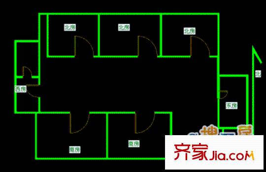 大院胡同 4室 戶型圖