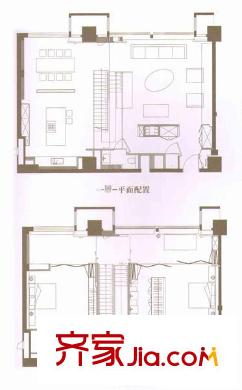 和乔丽致户型图两室户型图 2室2厅3卫1厨