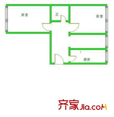 左家庄南里户型图户型图 2室1厅1卫1厨