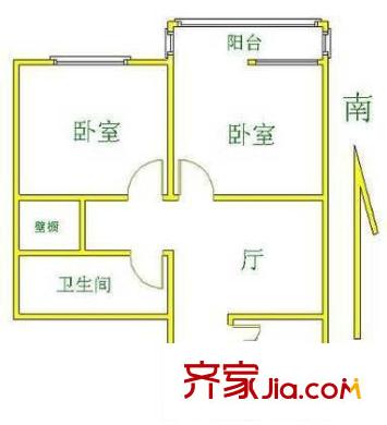 左家庄南里户型图户型图 2室1厅1卫1厨