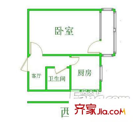 中关村南大街5号院户型图户型图 1室1厅1卫1厨