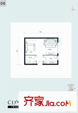 東南園小區(qū)戶型圖C1戶型 1室1廳1衛(wèi)1廚