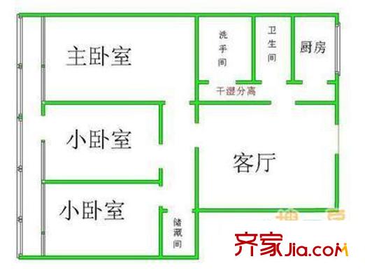 軍博小區(qū)戶型圖戶型圖 3室1廳1衛(wèi)1廚