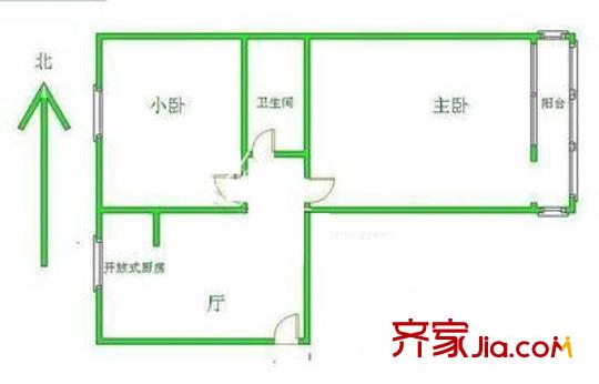 劲松九区户型图户型图 2室1厅1卫1厨