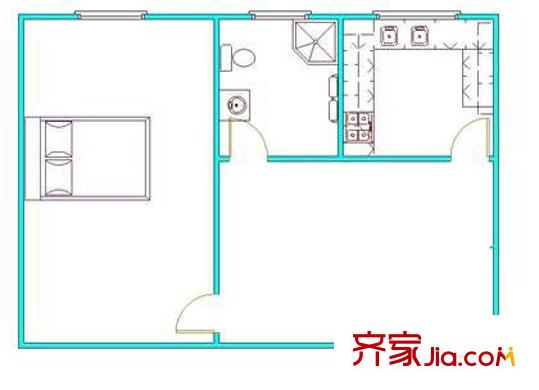 东直门南大街户型图户型图 1室1厅1卫1厨