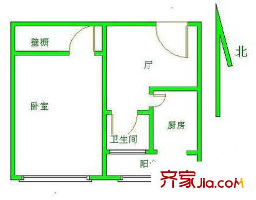 东直门南大街户型图户型图 1室1厅1卫1厨