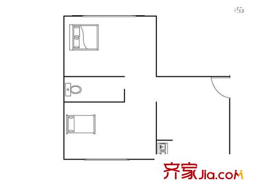 大石橋胡同 1室 戶型圖
