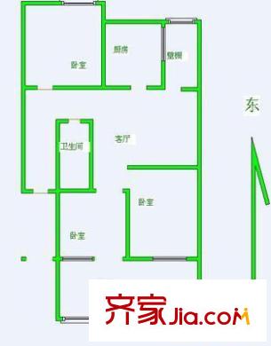 佳慧雅園戶型圖戶型圖 3室1廳1衛(wèi)1廚