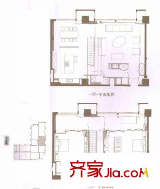 和乔丽致户型图两室户型图 2室2厅3卫1厨