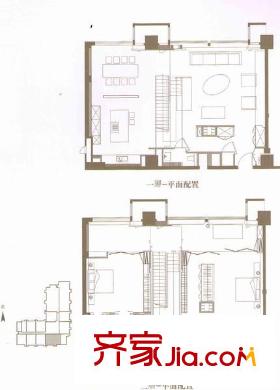 和乔丽致户型图两室户型图 2室2厅3卫1厨