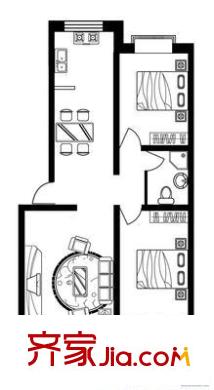 花园北路32号院 2室 户型图