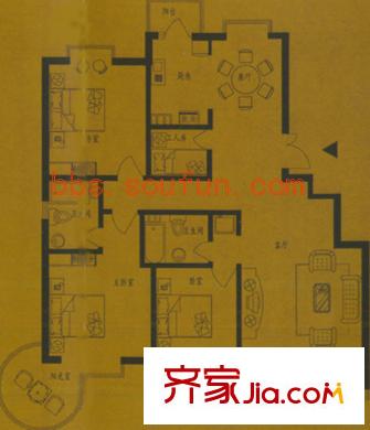 逸秀名园户型图户型图 3室2厅2卫1厨