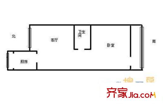 景泰西里户型图户型图 1室1厅1卫1厨