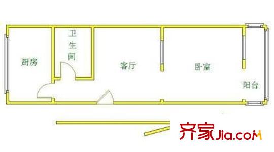 左家庄南里户型图户型图 1室1厅1卫1厨