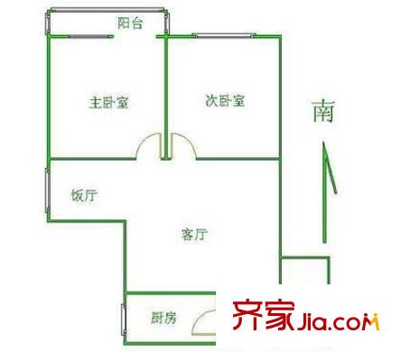 左家庄南里户型图户型图 2室1厅1卫1厨