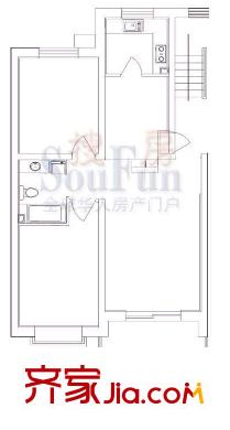 燕语华庭户型图B户型 2室2厅1卫1厨