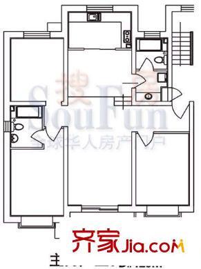 燕语华庭户型图D户型 3室2厅2卫1厨