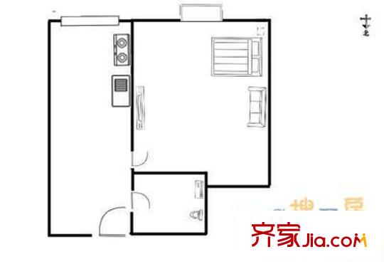 酒仙桥十二街坊户型图户型图 1室1卫1厨