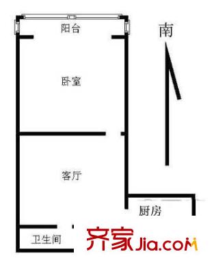 东直门南大街户型图户型图 1室1厅1卫1厨