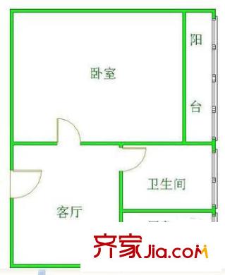 东直门南大街户型图户型图 1室1厅1卫1厨