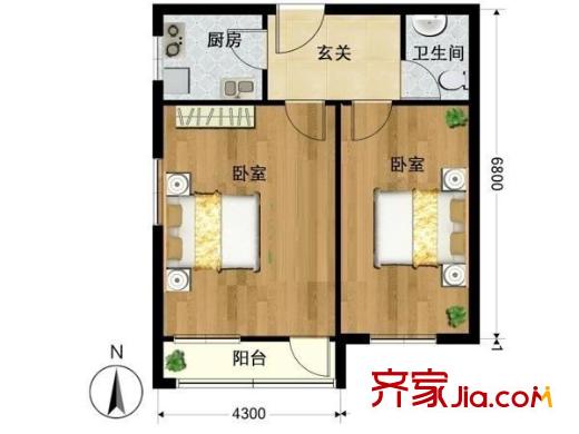 劲松九区 2室 户型图
