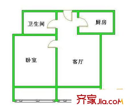 惠新西里户型图户型图 1室1厅1卫1厨