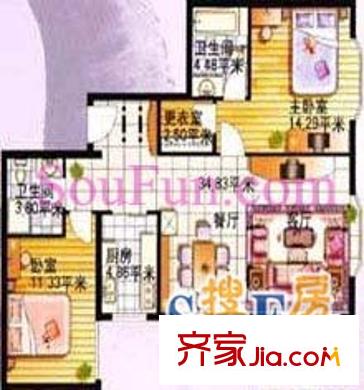 希望家园户型图户型图 2室1厅1卫1厨