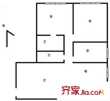 汇成家园户型图户型图 3室2厅2卫1厨