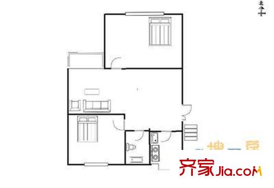 萬明路18號院戶型圖戶型圖 2室1廳1衛(wèi)1廚