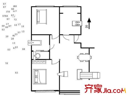 逸秀名园 2室 户型图