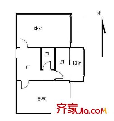 花园北路32号院 2室 户型图