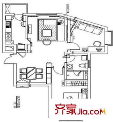 逸秀名园 2室 户型图
