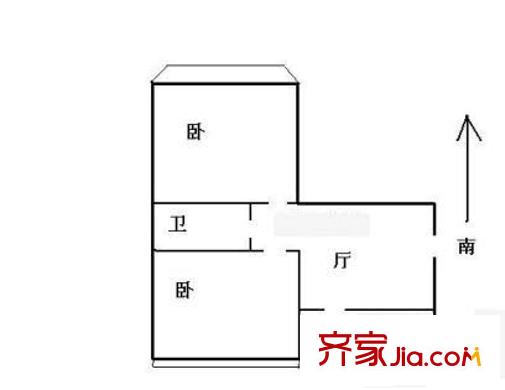 地坛北里户型图户型图 2室1厅1厨