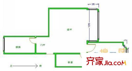 黄辛庄小区户型图户型图 1室1厅1卫1厨