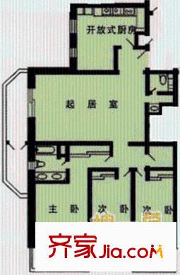 联宝公寓户型图户型图 3室2厅2卫1厨