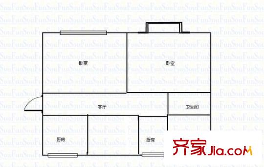酒仙桥十二街坊 3室 户型图