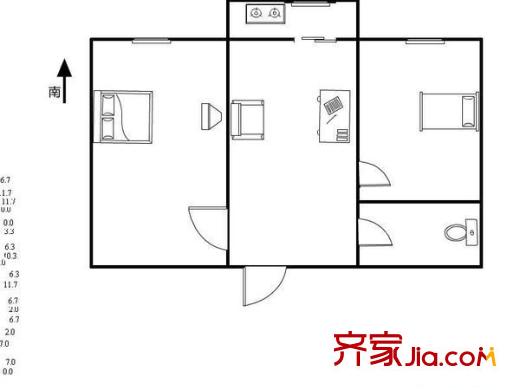 三里屯南路 0室 户型图