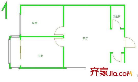 欧陆经典户型图欧陆19号楼02户型98平米西南 2室1厅1卫1厨