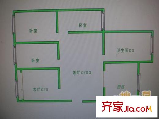 希望家园 3室 户型图