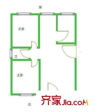 汇成家园户型图户型图 2室2厅1卫1厨
