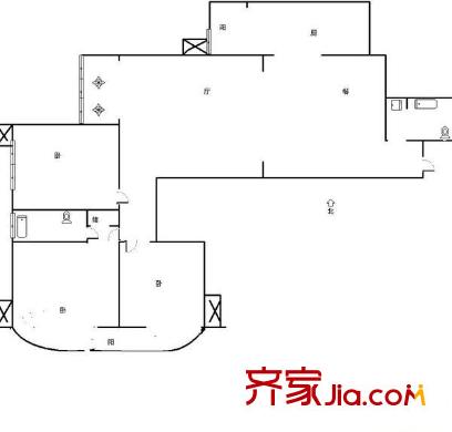 建国里小区 2室 户型图